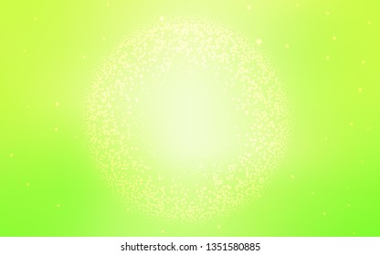 Light Green, Yellow vector background with astronomical stars. Shining colored illustration with bright astronomical stars. Pattern for futuristic ad, booklets.