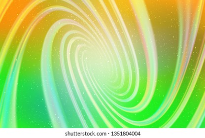 Light Green, Yellow vector background with astronomical stars. Shining illustration with sky stars on abstract template. Template for cosmic backgrounds.