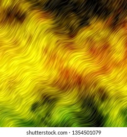 Light Green, Yellow vector background with curves. Colorful illustration, which consists of curves. Pattern for websites, landing pages.