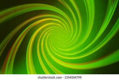 Light Green, Yellow vector background with galaxy stars. Blurred decorative design in simple style with galaxy stars. Pattern for futuristic ad, booklets.