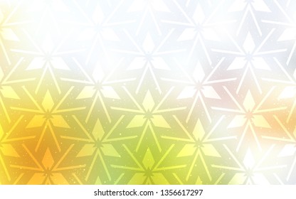 Light Green, Yellow vector background with triangles. Glitter abstract illustration with triangular shapes. Modern template for landing page.