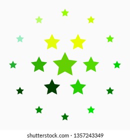 Light Green, Yellow vector background with small and big stars. Colorful illustration with abstract gradient stars. Design for your business promotion.