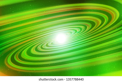 Light Green, Yellow vector background with galaxy stars. Shining illustration with sky stars on abstract template. Pattern for astronomy websites.