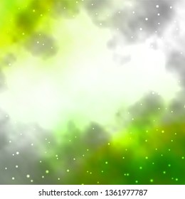 Light Green, Yellow vector background with colorful stars. Colorful illustration in abstract style with gradient stars. Pattern for wrapping gifts.