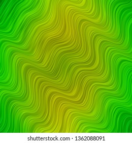 Light Green, Yellow vector background with bows. Abstract illustration with bandy gradient lines. Template for your UI design.