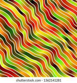 Light Green, Yellow vector background with curves. Bright sample with colorful bent lines, shapes. Template for your UI design.