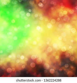 Light Green, Yellow vector background with circles. Illustration with set of shining colorful abstract spheres. Design for your commercials.
