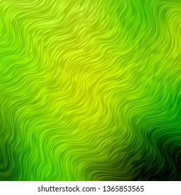 Light Green, Yellow vector background with curved lines. Colorful illustration, which consists of curves. Pattern for ads, commercials.