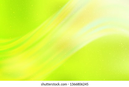 Light Green, Yellow vector background with astronomical stars. Shining colored illustration with bright astronomical stars. Template for cosmic backgrounds.