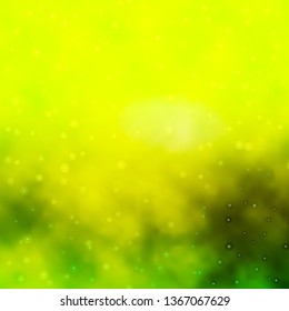 Light Green, Yellow vector background with colorful stars. Colorful illustration with abstract gradient stars. Theme for cell phones.