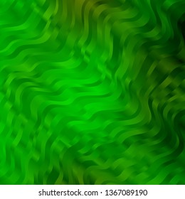 Light Green, Yellow vector background with lines. Bright illustration with gradient circular arcs. Pattern for websites, landing pages.