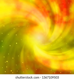 Light Green, Yellow vector background with small and big stars. Shining colorful illustration with small and big stars. Design for your business promotion.