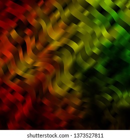 Light Green, Yellow vector background with lines. Colorful abstract illustration with gradient curves. Best design for your ad, poster, banner.