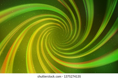 Light Green, Yellow vector background with galaxy stars. Shining colored illustration with bright astronomical stars. Template for cosmic backgrounds.