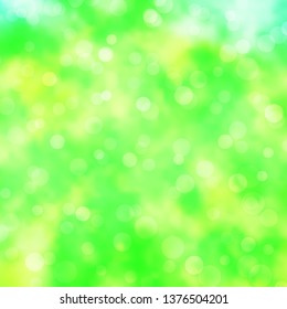 Light Green, Yellow vector background with circles. Illustration with set of shining colorful abstract spheres. Pattern for business ads.