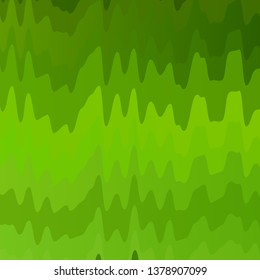 Light Green, Yellow vector background with curved lines. Abstract illustration with bandy gradient lines. Best design for your posters, banners.