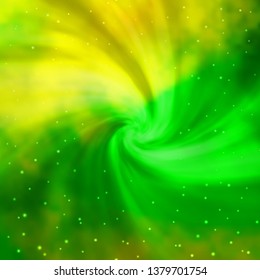 Light Green, Yellow vector background with colorful stars. Modern geometric abstract illustration with stars. Pattern for websites, landing pages.