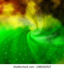 Light Green, Yellow vector background with colorful stars. Colorful illustration in abstract style with gradient stars. Design for your business promotion.