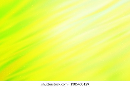 Light Green, Yellow vector background with astronomical stars. Glitter abstract illustration with colorful cosmic stars. Pattern for futuristic ad, booklets.