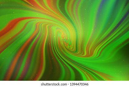 Light Green, Yellow vector background with galaxy stars. Blurred decorative design in simple style with galaxy stars. Smart design for your business advert.