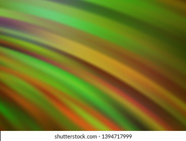 Light Green, Yellow vector background with bent ribbons. Creative illustration in halftone marble style with gradient. A completely new marble design for your business.
