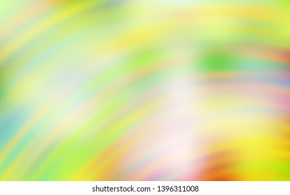 Light Green, Yellow vector background with wry lines. Colorful illustration in simple style with gradient. Colorful wave pattern for your design.