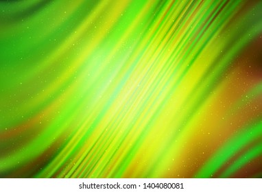 Light Green, Yellow vector background with astronomical stars. Shining illustration with sky stars on abstract template. Pattern for futuristic ad, booklets.