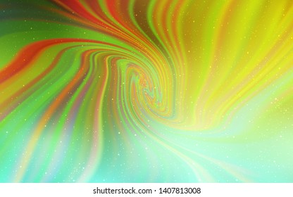 Light Green, Yellow vector background with galaxy stars. Shining colored illustration with bright astronomical stars. Smart design for your business advert.