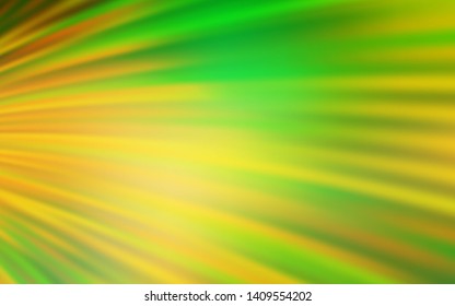 Light Green, Yellow vector background with curved lines. Shining colorful illustration in simple style. Pattern for your business design.
