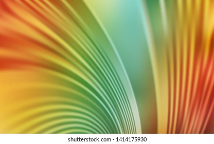Light Green, Yellow vector background with wry lines. Colorful abstract illustration with gradient lines. Template for cell phone screens.