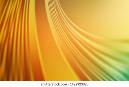 Light Green, Yellow vector background with bent lines. Colorful illustration in abstract style with gradient. A completely new design for your business.