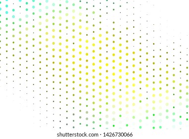 Light Green, Yellow vector background with bubbles. Modern abstract illustration with colorful water drops. Pattern of water, rain drops.