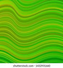 Light Green, Yellow vector background with bent lines. Illustration in abstract style with gradient curved.  Pattern for commercials, ads.