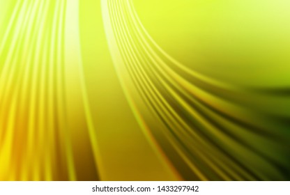 Light Green, Yellow vector background with wry lines. Modern gradient abstract illustration with bandy lines. A completely new design for your business.