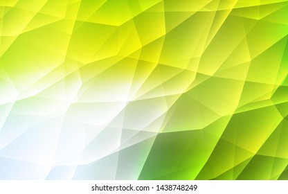 Light Green, Yellow vector background with polygonal style. Abstract gradient illustration with triangles. Pattern for booklets, leaflets