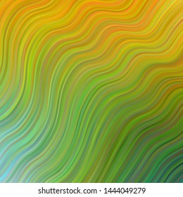 Light Green, Yellow vector background with bows. Bright sample with colorful bent lines, shapes. Pattern for websites, landing pages.
