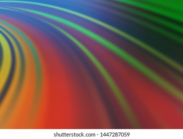 Light Green, Yellow vector background with curved circles. Glitter abstract illustration with wry lines. A completely new marble design for your business.