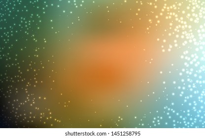 Light Green, Yellow vector background with galaxy stars. Modern abstract illustration with Big Dipper stars. Best design for your ad, poster, banner.