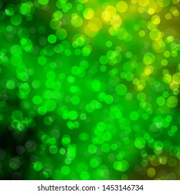 Light Green, Yellow vector background with circles. Illustration with set of shining colorful abstract spheres. Pattern for websites, landing pages.