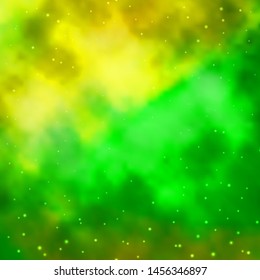 Light Green, Yellow vector background with colorful stars. Colorful illustration in abstract style with gradient stars. Theme for cell phones.