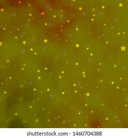 Light Green, Yellow vector background with small and big stars. Decorative illustration with stars on abstract template. Pattern for websites, landing pages.