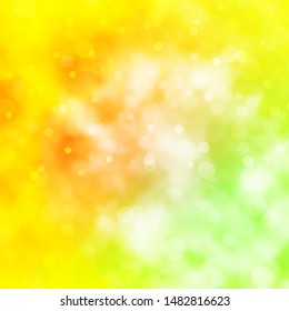 Light Green, Yellow vector background with circles. Illustration with set of shining colorful abstract spheres. Pattern for websites, landing pages.