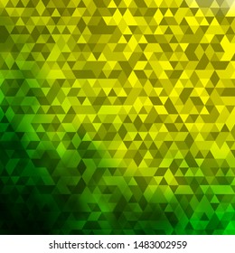 Light Green, Yellow vector background with polygonal style. Decorative design in abstract style with triangles. Template for landing pages.