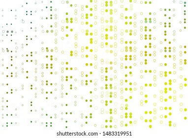 Light Green, Yellow vector background with bubbles. Blurred bubbles on abstract background with colorful gradient. Completely new template for your brand book.