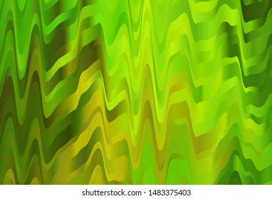 Light Green, Yellow vector background with wry lines. Colorful illustration in simple style with gradient. Elegant pattern for a brand book.