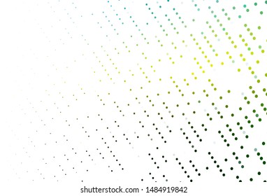 Light Green, Yellow vector background with bubbles. Glitter abstract illustration with blurred drops of rain. Template for your brand book.