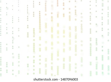 Light Green, Yellow vector background with math characters. Blurred design in simple style with collection of numerals. Smart design for university advert.