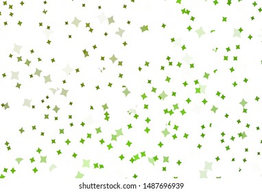 Light Green, Yellow vector background with small and big stars. Modern geometrical abstract illustration with stars. Pattern for astrology websites.