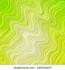 Light Green, Yellow vector background with lines. Abstract illustration with gradient bows. Design for your business promotion.