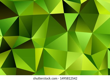 Light Green, Yellow vector background with triangles. Modern abstract illustration with colorful triangles. Best design for poster, banner.
